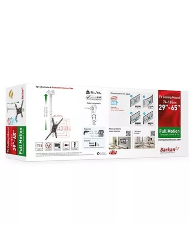 Suport TV tavan Full-motion BARKAN 3500, Alb