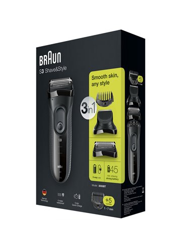 Aparat de ras electric BRAUN Series 3 Shave&Style, Negru