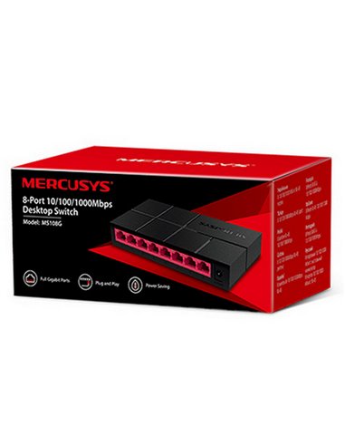 Mercusys MS108G, 8-портовый настольный коммутатор 10/100/1000 Мбит/с