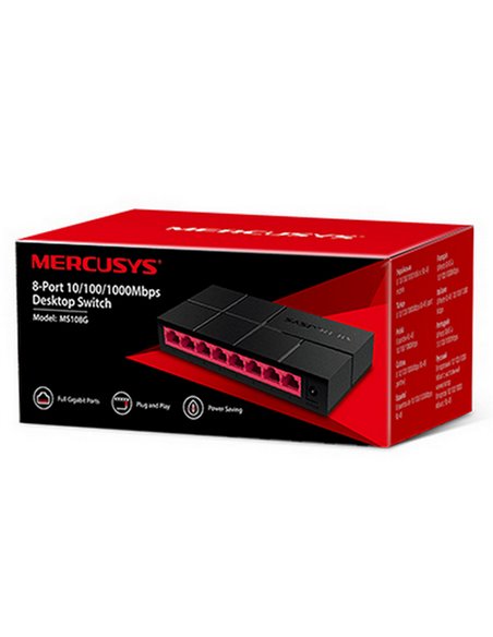 Mercusys MS108G, 8-Port 10/100/1,000 Mbps Desktop Switch