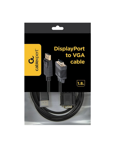 Cablu Video Cablexpert CCP-DPM-VGAM-6, DisplayPort (M) - VGA D-Sub (M), 1,8m, Negru
