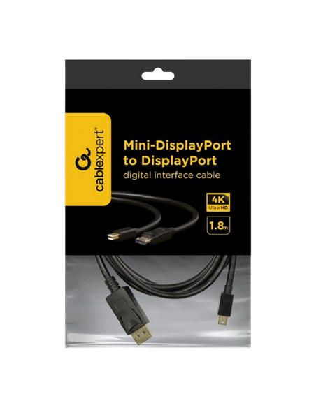 Видео кабель Cablexpert CCP-mDP2-6, MiniDP (M) - DisplayPort (M), 1,8м, Чёрный