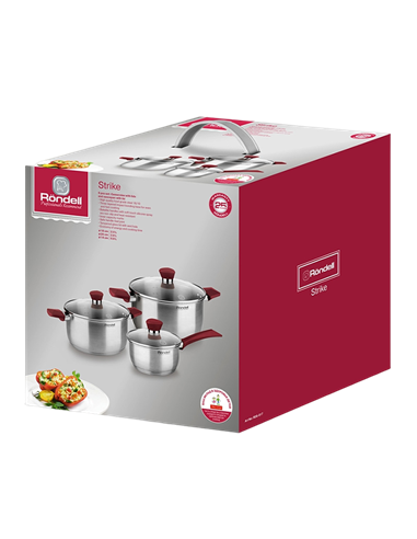 Set de vase Rondell Strike, 20cm, Argintiu