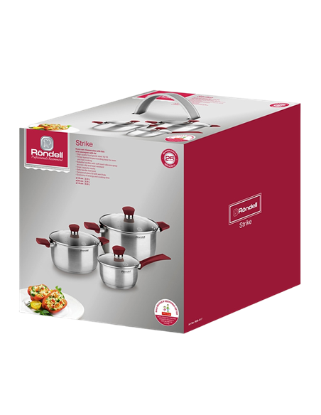 Set de vase Rondell Strike, 20cm, Argintiu
