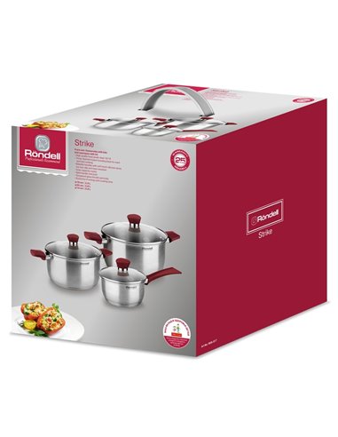 Set de vase Rondell Strike, 20cm, Argintiu