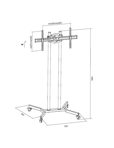 Suport TV Mobil Reflecta TV Stand 55P, Negru