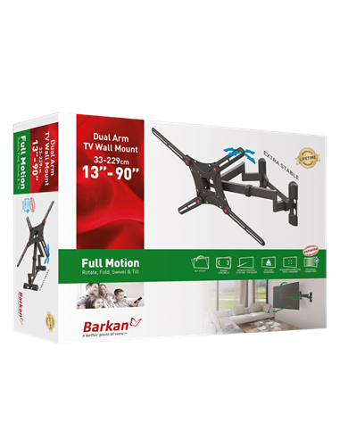 Suport TV de perete BARKAN BM464L, Negru