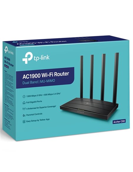 Беспроводной маршрутизатор TP-LINK Archer C80, Чёрный
