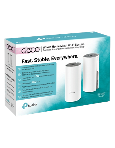 Sistem Wi-Fi Mesh TP-LINK Deco E4 (2-pack), Alb