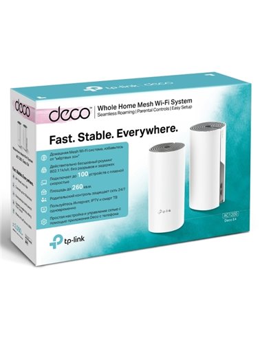 Sistem Wi-Fi Mesh TP-LINK Deco E4 (2-pack), Alb