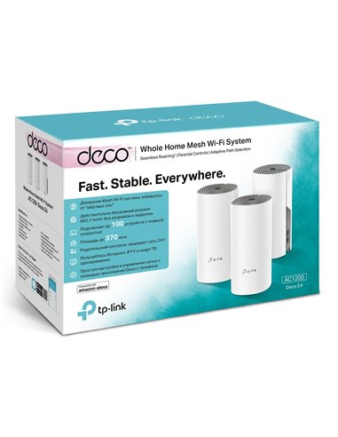 Домашняя Mesh Wi-Fi система TP-LINK Deco E4 (3-pack), Белый