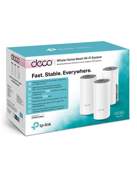 Домашняя Mesh Wi-Fi система TP-LINK Deco E4 (3-pack), Белый
