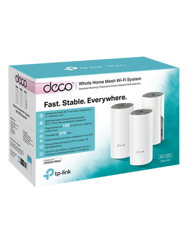 Sistem Wi-Fi Mesh TP-LINK Deco E4 (3-pack), Alb