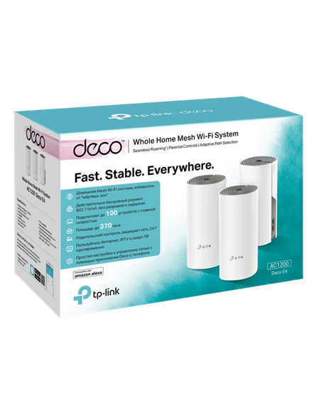Sistem Wi-Fi Mesh TP-LINK Deco E4 (3-pack), Alb