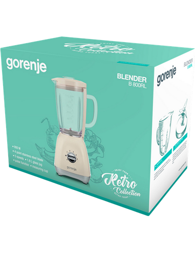 Blender staționar Gorenje Retro Collection B800RL, Bej