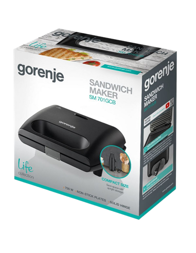 Aparat pentru sandwich Gorenje SM701GCB, Negru
