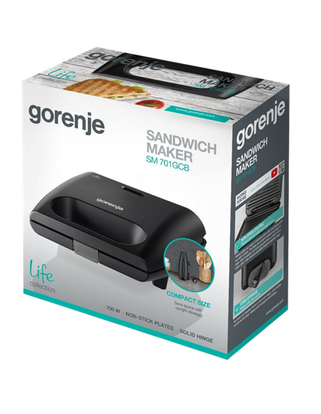 Aparat pentru sandwich Gorenje SM701GCB, Negru
