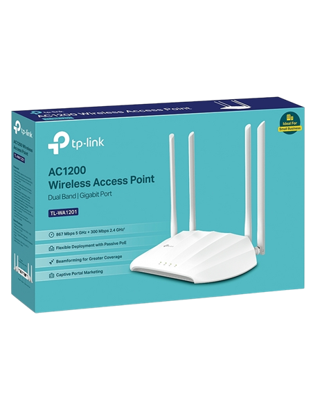 Беспроводная точка доступа TP-LINK TL-WA1201, 300 Мбит/с, 867 Мбит/с, Белый