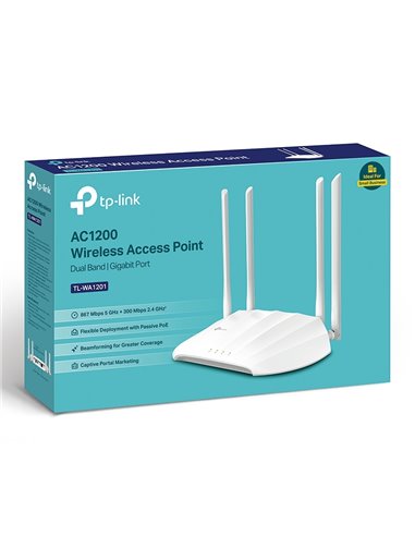 Punct de acces fără fir TP-LINK TL-WA1201, 300 Mbps, 867 Mbps, Alb