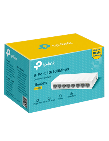 Сетевой коммутатор TP-LINK LS1008, 8x 10/100 Мбит/с
