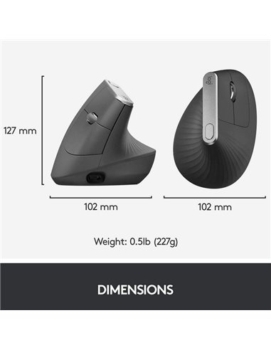 Беcпроводная мышь Logitech MX Vertical, Чёрный