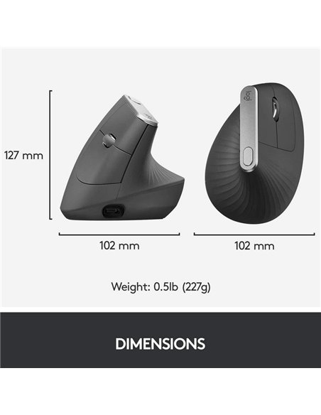 Mouse Wireless Logitech MX Vertical, Negru