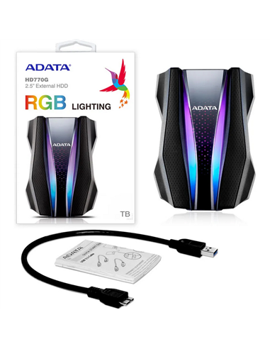 HDD portabil extern ADATA HD770G,  1 TB, Negru (AHD770G-1TU32G1-CBK)