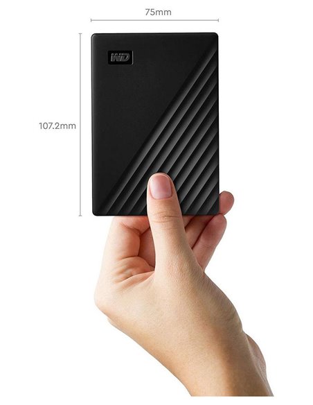 Внешний портативный жесткий диск Western Digital WD My Passport,  2 TB, Чёрный (WDBYVG0020BBK-WESN)