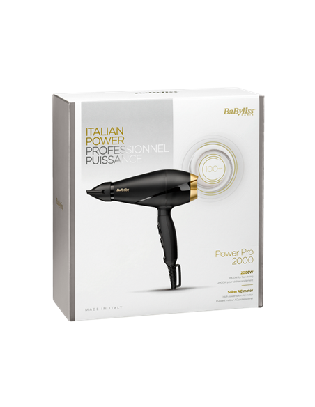 Фен BaByliss Power Pro 6704E, 2000 Вт, Чёрный