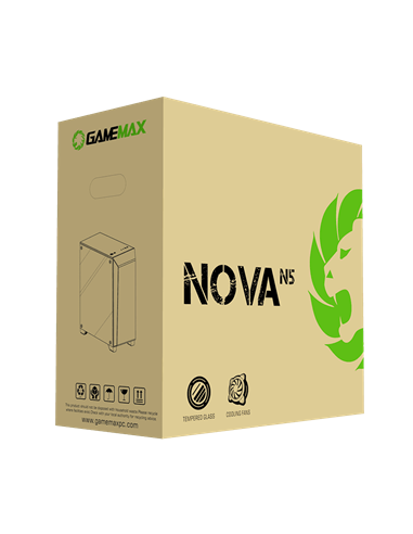 Компьютерный корпус Gamemax Nova N5, Midi-Tower, Без блока питания, Чёрный