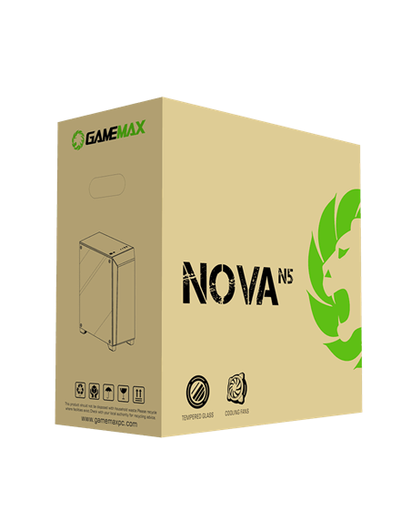 Компьютерный корпус Gamemax Nova N5, Midi-Tower, Без блока питания, Чёрный