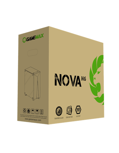 Carcasă PC Gamemax Nova N6, Midi-Tower, Fără PSU, Negru