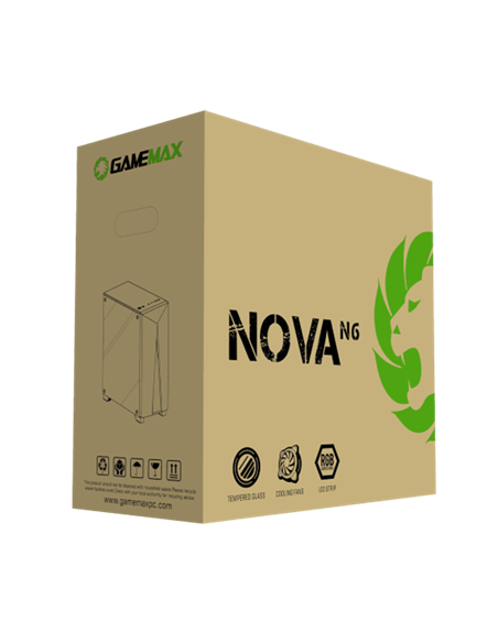 Carcasă PC Gamemax Nova N6, Midi-Tower, Fără PSU, Negru