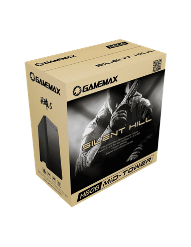 Компьютерный корпус Gamemax Silent Hill, Midi-Tower, Без блока питания, Чёрный
