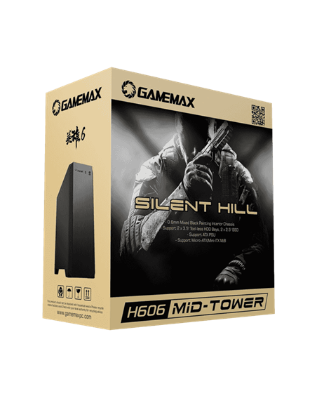 Компьютерный корпус Gamemax Silent Hill, Midi-Tower, Без блока питания, Чёрный