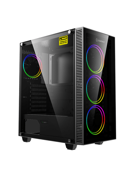 Компьютерный корпус Gamemax Draco XD, Midi-Tower, Без блока питания, Чёрный