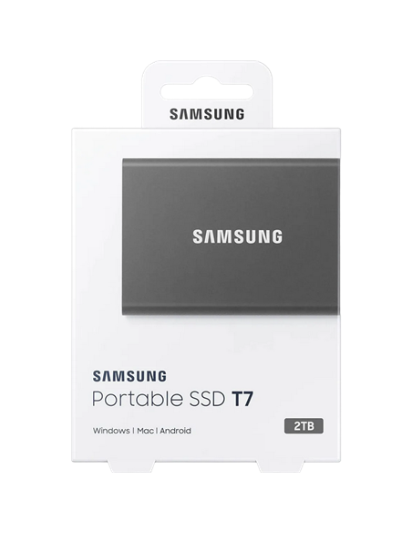 Внешний портативный SSD-накопитель Samsung Portable SSD T7, 2 TB, Grey (MU-PC2T0T/WW)