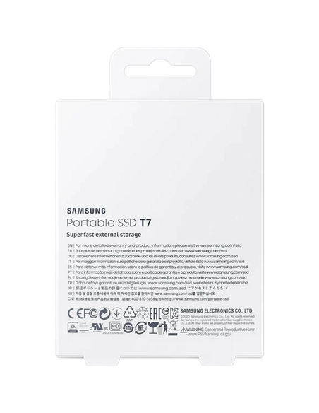 SSD portabil extern Samsung Portable SSD T7, 2 TB, Grey (MU-PC2T0T/WW)