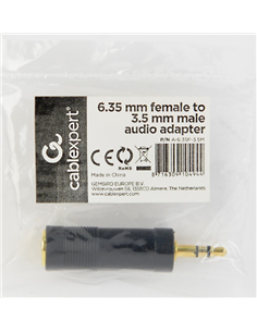 Аудио адаптер Cablexpert A-6.35F-3.5M, 6.35mm 3-pin (F) - 3.5mm 3-pin (M), Чёрный 2