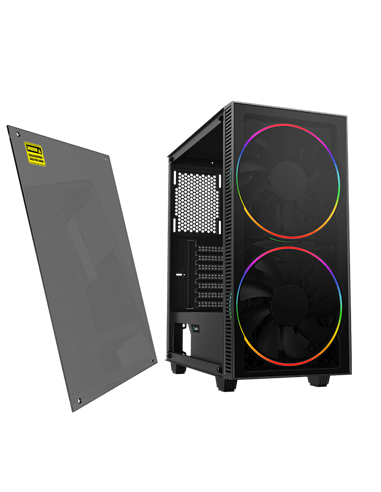 Компьютерный корпус Gamemax Black Hole, Midi-Tower, Без блока питания, Чёрный