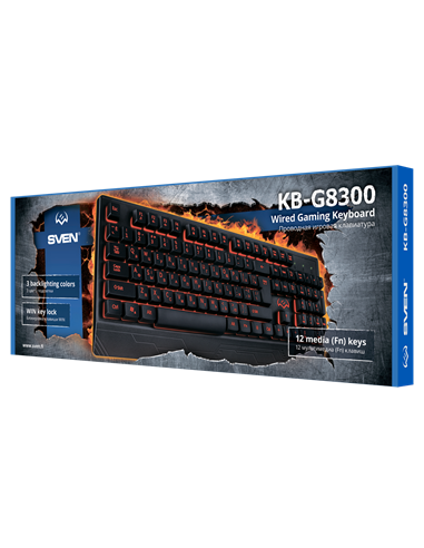 Клавиатура SVEN KB-G8300, Проводное, Чёрный