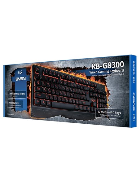 Tastatură SVEN KB-G8300, Cu fir, Negru