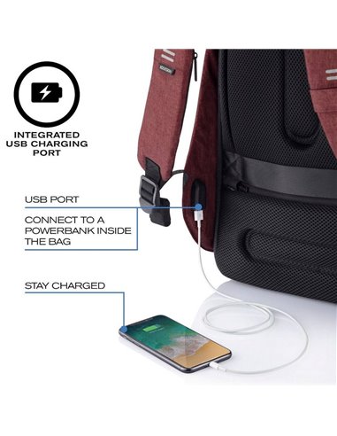 Rucsac pentru Laptop Bobby Hero Small, 13.3", Piele artificială, Roșu