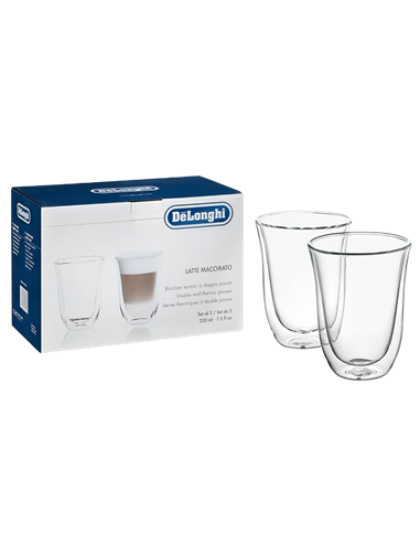 Set de pahare DeLonghi DLSC312, 220 ml 2 buc, Transparent¶