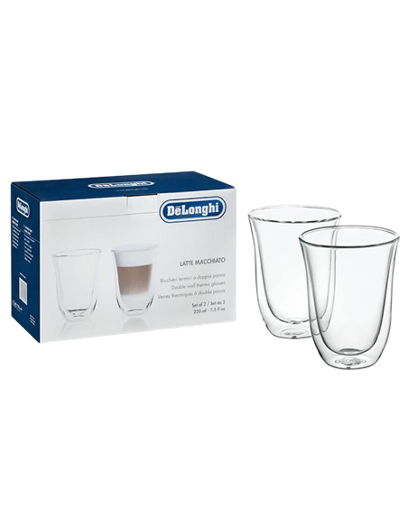 Set de pahare DeLonghi DLSC312, 220 ml 2 buc, Transparent¶