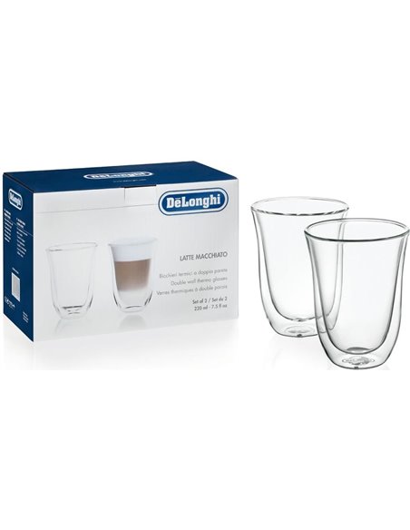 Set de pahare DeLonghi DLSC312, 220 ml 2 buc, Transparent¶