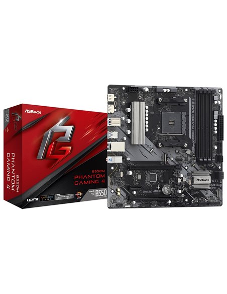Placă de bază ASRock B550M PHANTOM GAMING 4, AM4, AMD B550, Micro-ATX