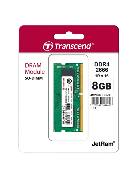Оперативная память Transcend JM3200HSG-8G, DDR4 SDRAM, 3200 МГц, 8Гб