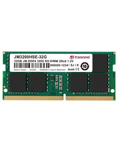Оперативная память Transcend JM3200HSE-32G, DDR4 SDRAM, 3200 МГц, 32Гб