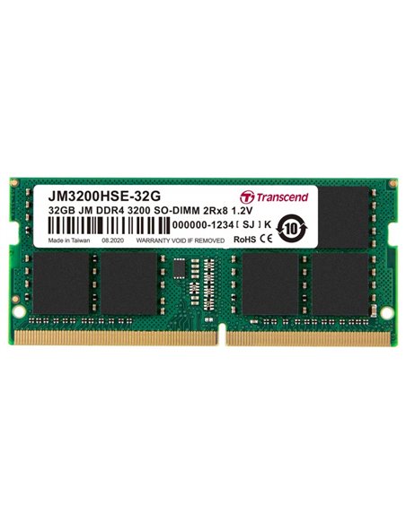 Оперативная память Transcend JM3200HSE-32G, DDR4 SDRAM, 3200 МГц, 32Гб